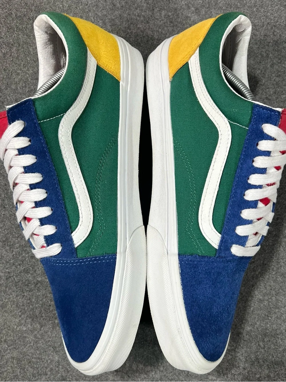 VANS Old Skool Yacht Club Blue/Green-Yellow Canvas/Suede Retro Sneaker Size 11.5
